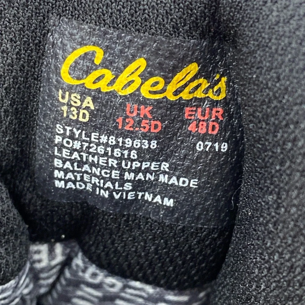 Cabelas 360 Mid Gore-Tex Vibram Hiking Boot Brown Leather Waterproof Men’s 13 D